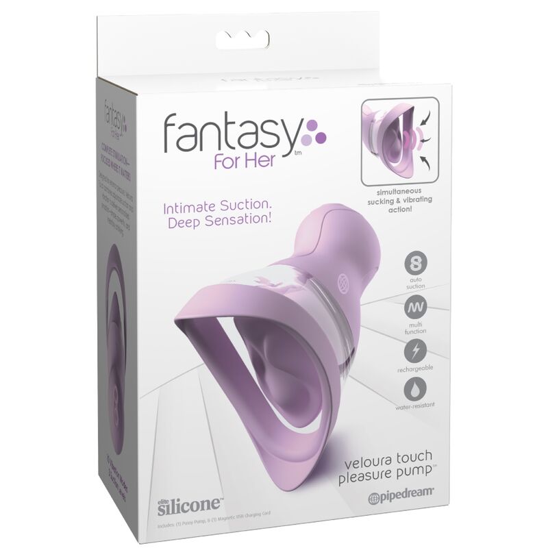 FANTASY FOR HER - VELOURA TOUCH LUSTIKPUMPE INTIMPUMPE MIT SAUG- UND VIBRATIONSFUNKTION LILA
