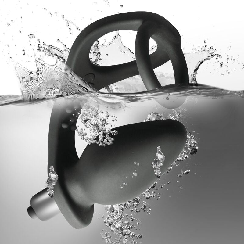 Rocks-Off – Ro-Zen Prostata-Vibrator mit Doppelring, 7 Geschwindigkeiten, Onyxschwarz