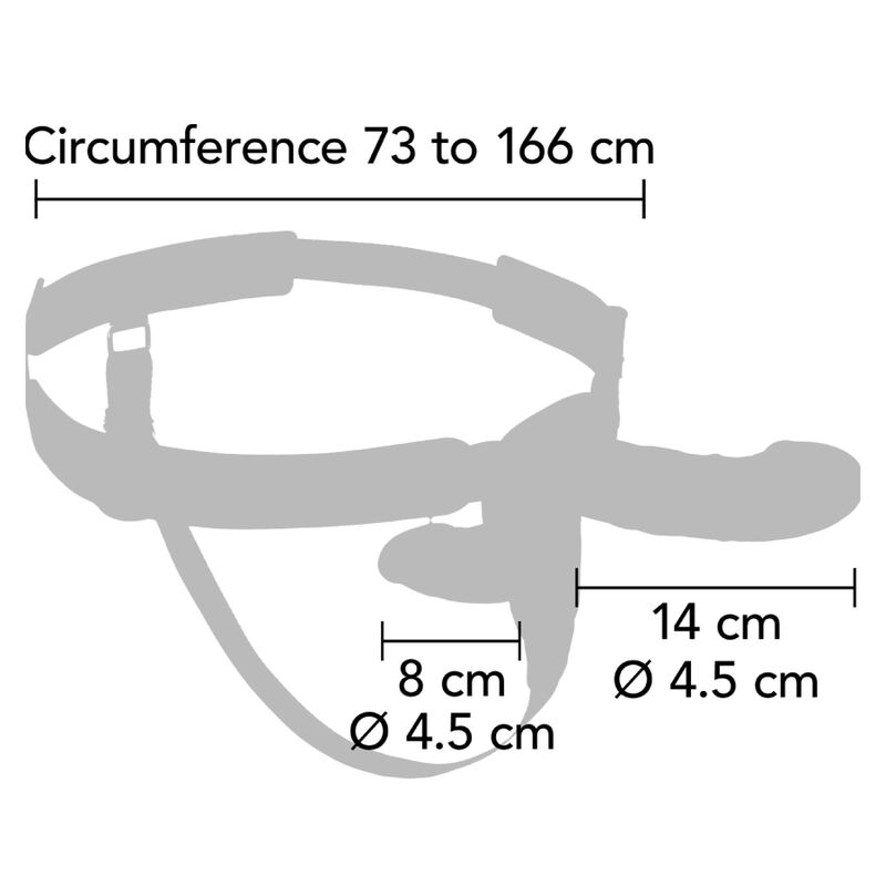 Hidden Desire – Inferno-Gurt mit 14 cm cm Silikon-Doppelvibrationsdildo und Fernbedienung Schwarz