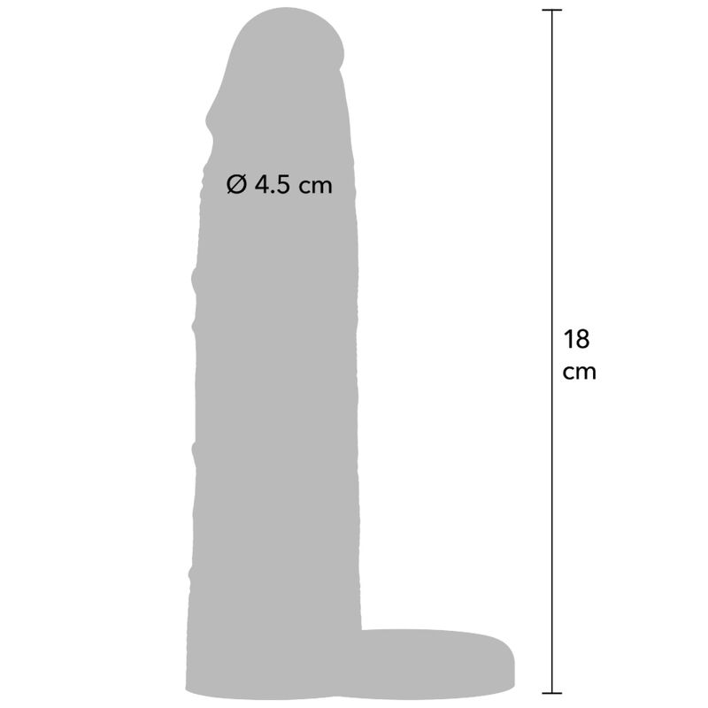 Hidden Desire – Inferno Flüssigsilikon-Verlängerungshülse mit Ring, 18 cm Ø 4,5 cm – Hautton