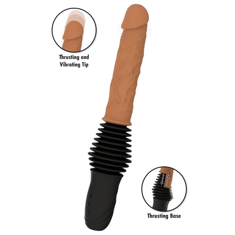 Hidden Desire – Inferno Realistischer Doppelstossvibrator mit Fernbedienung, 40,5 cm, Hellhautton