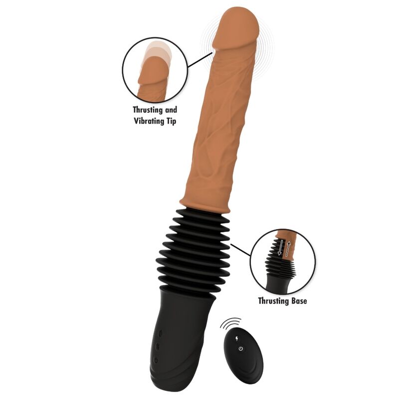 Hidden Desire – Inferno Realistischer Doppelstossvibrator mit Fernbedienung, 40,5 cm, Hellhautton