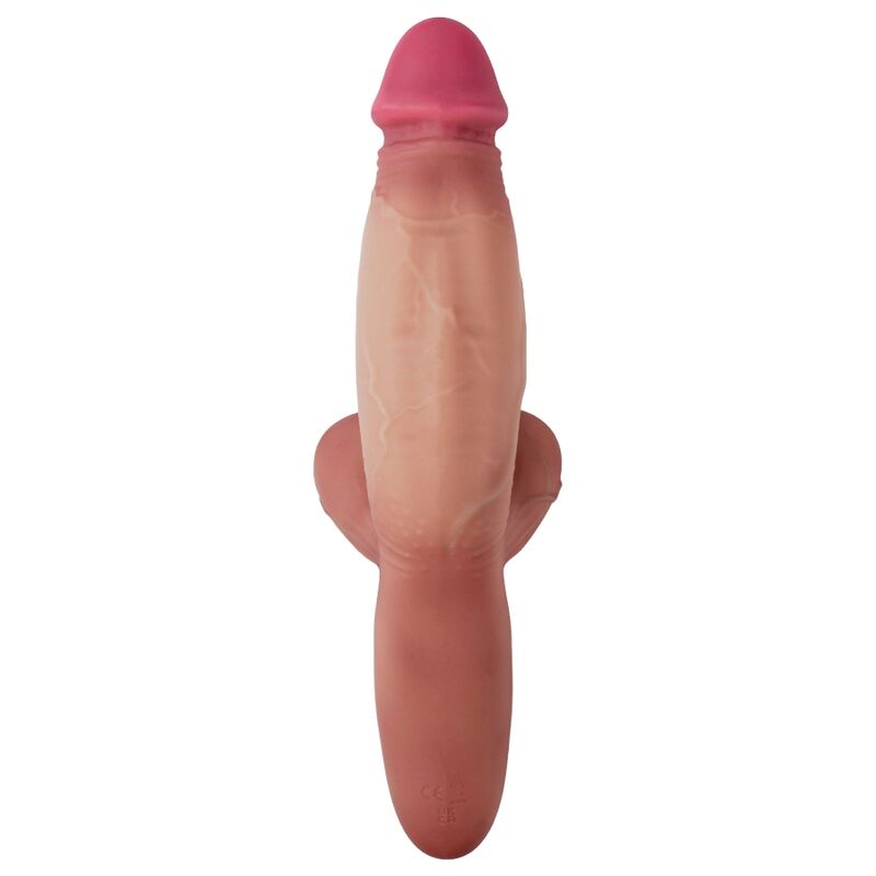 Hidden Desire – Realistischer Vibrationsdildo aus Flüssigsilikon mit 2 Motoren, 26 cm Länge, 5 cm Durchmesser, Hautton