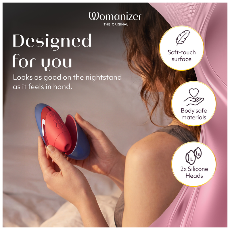 WOMANIZER - NEXT LIBERTY 3D PLEASURE AIR KLITORALSTIMULATOR BLAU/ROT