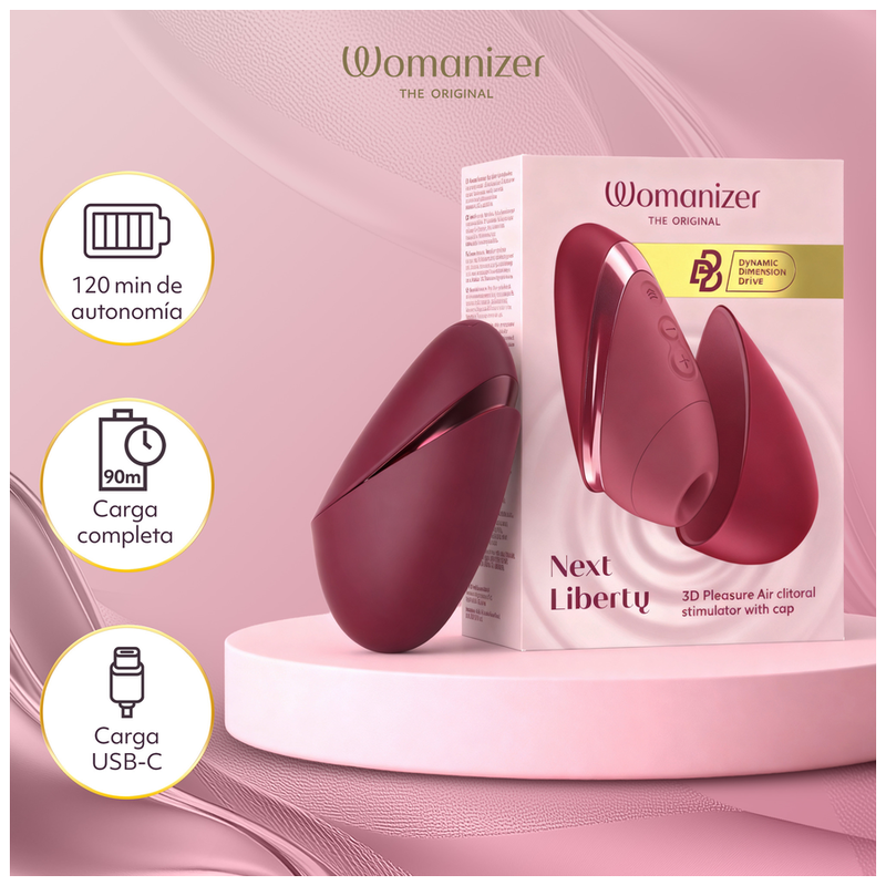 WOMANIZER - NEXT LIBERTY 3D PLEASURE AIR KLITORALSTIMULATOR BORDEAUX