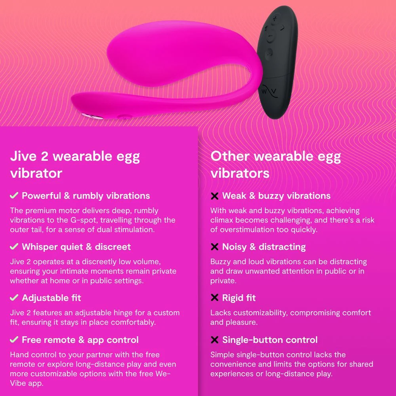WE-VIBE - JIVE 2 TRAGBARER EIER-VIBRATOR, ELEKTRISCH, PINK
