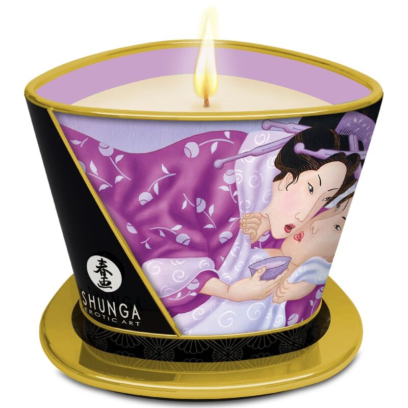 Shunga – Massage Candle Massagekerze mit Warmem Öl Kirschblüte 170 ml