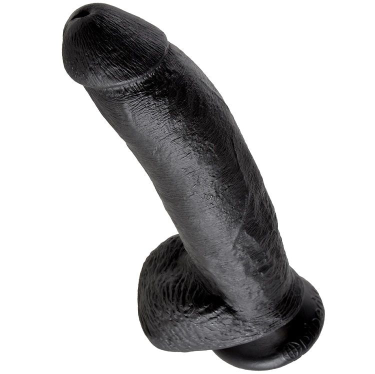 KING COCK - DILDO SCHWARZ MIT EIER 22.9 CM