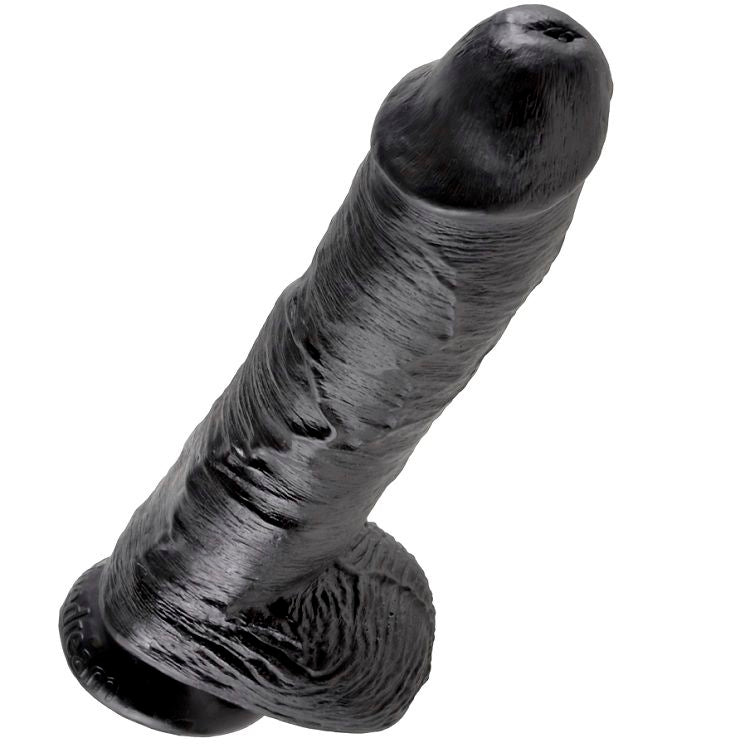 KING COCK - DILDO SCHWARZ MIT EIER 25.4 CM